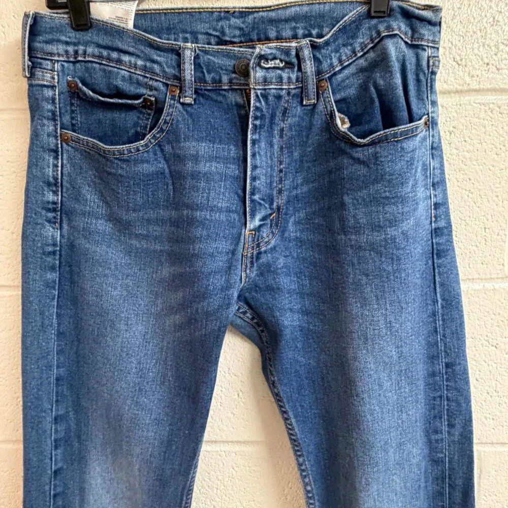 Levis Mens 505 Regular Fit Straight Leg Jeans 31x33 Blue Medium Wash Denim